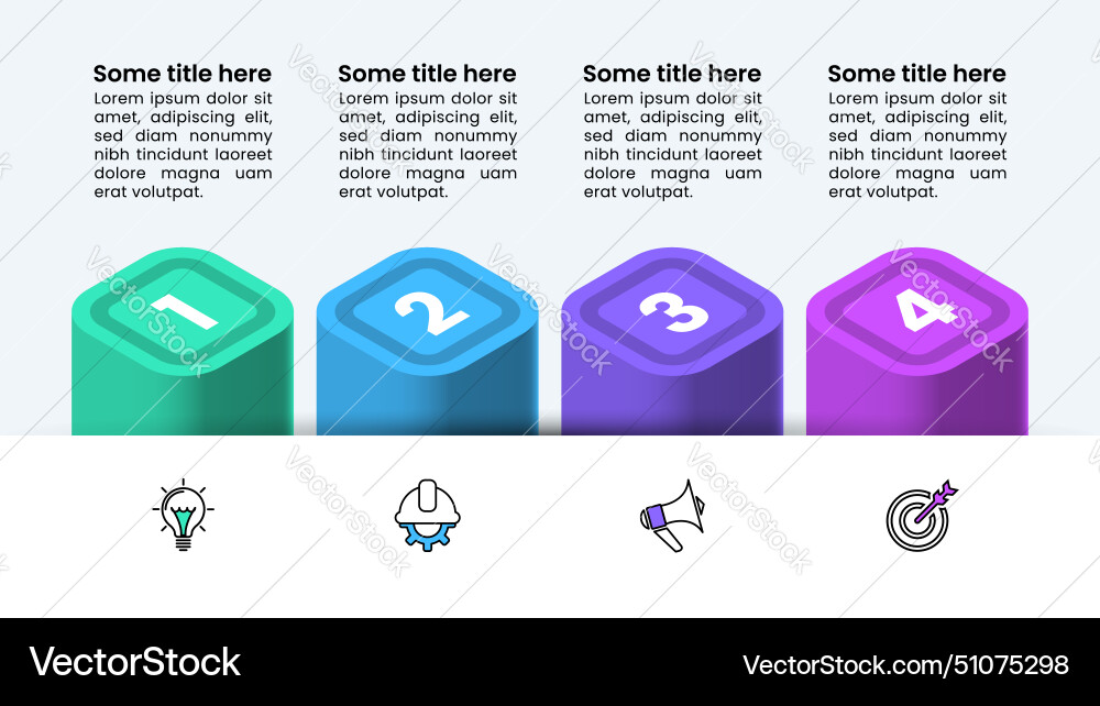 Infographic template 4 columns with numbers Infographic template 4 columns with numbers vector image