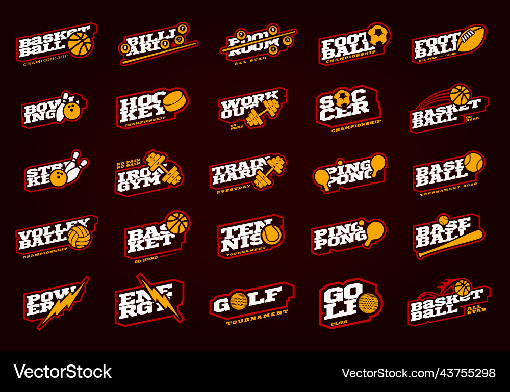 Mega sport logotype set modern professional Mega sport logotype set modern professional vektorbild
