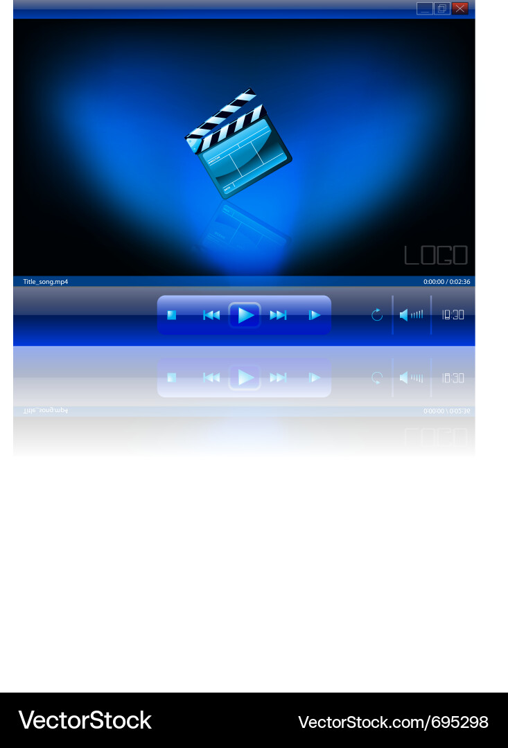 Modern Video Player Interface Vector Image