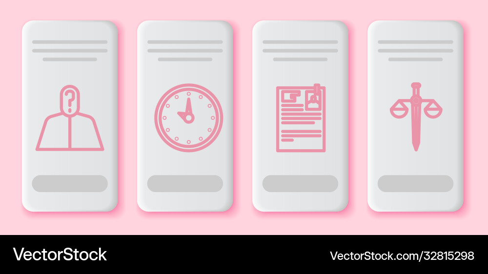 Set line anonymous with question mark clock Vector Image