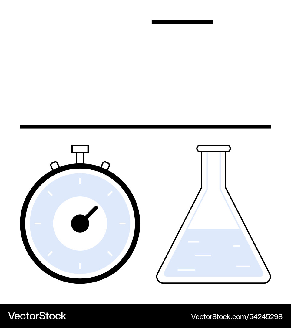 Stopwatch and laboratory flask representing Stopwatch and laboratory flask representing vector image