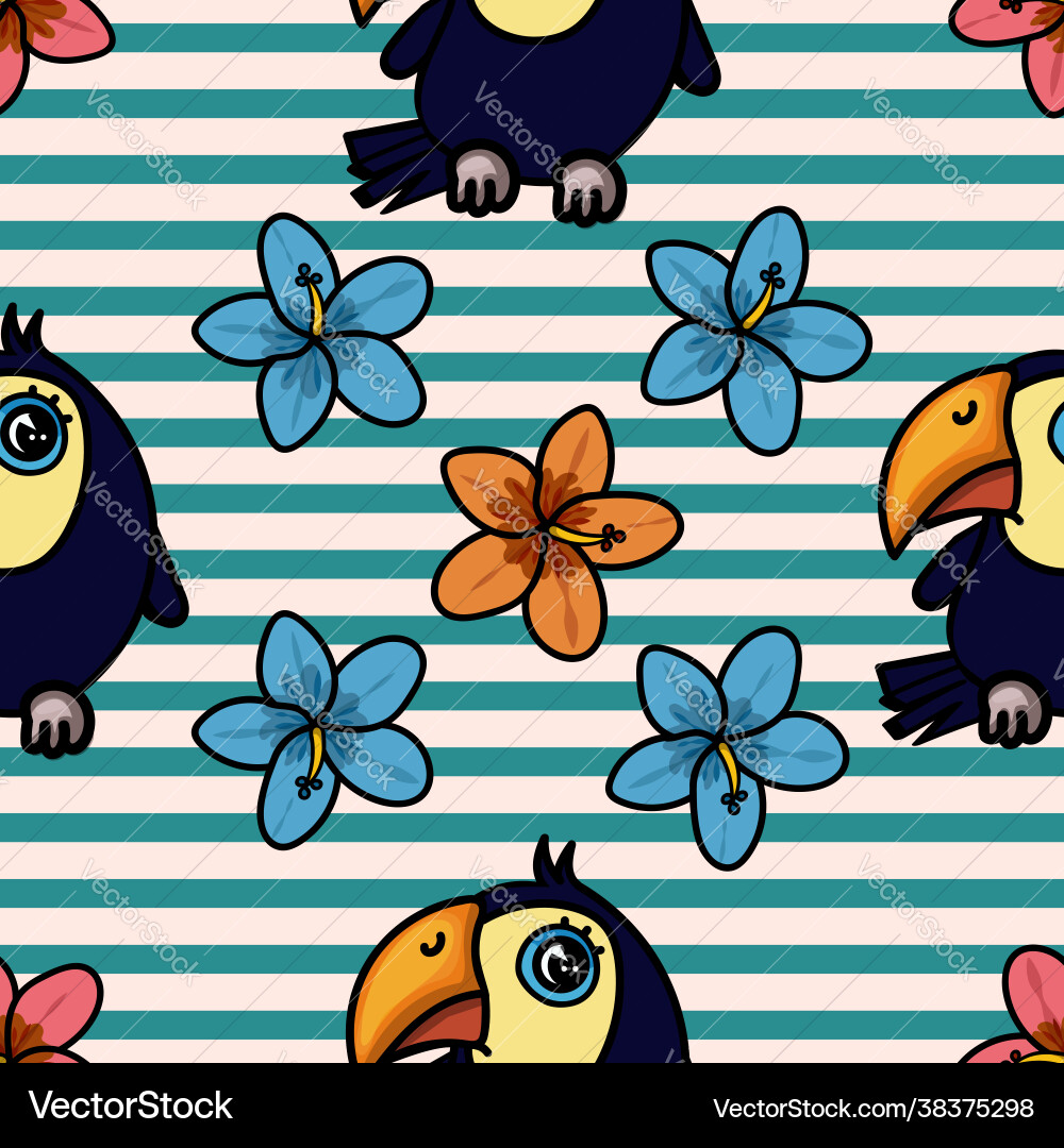 Toucan bird paradise seamless pattern texture Toucan bird paradise seamless pattern texture vector image