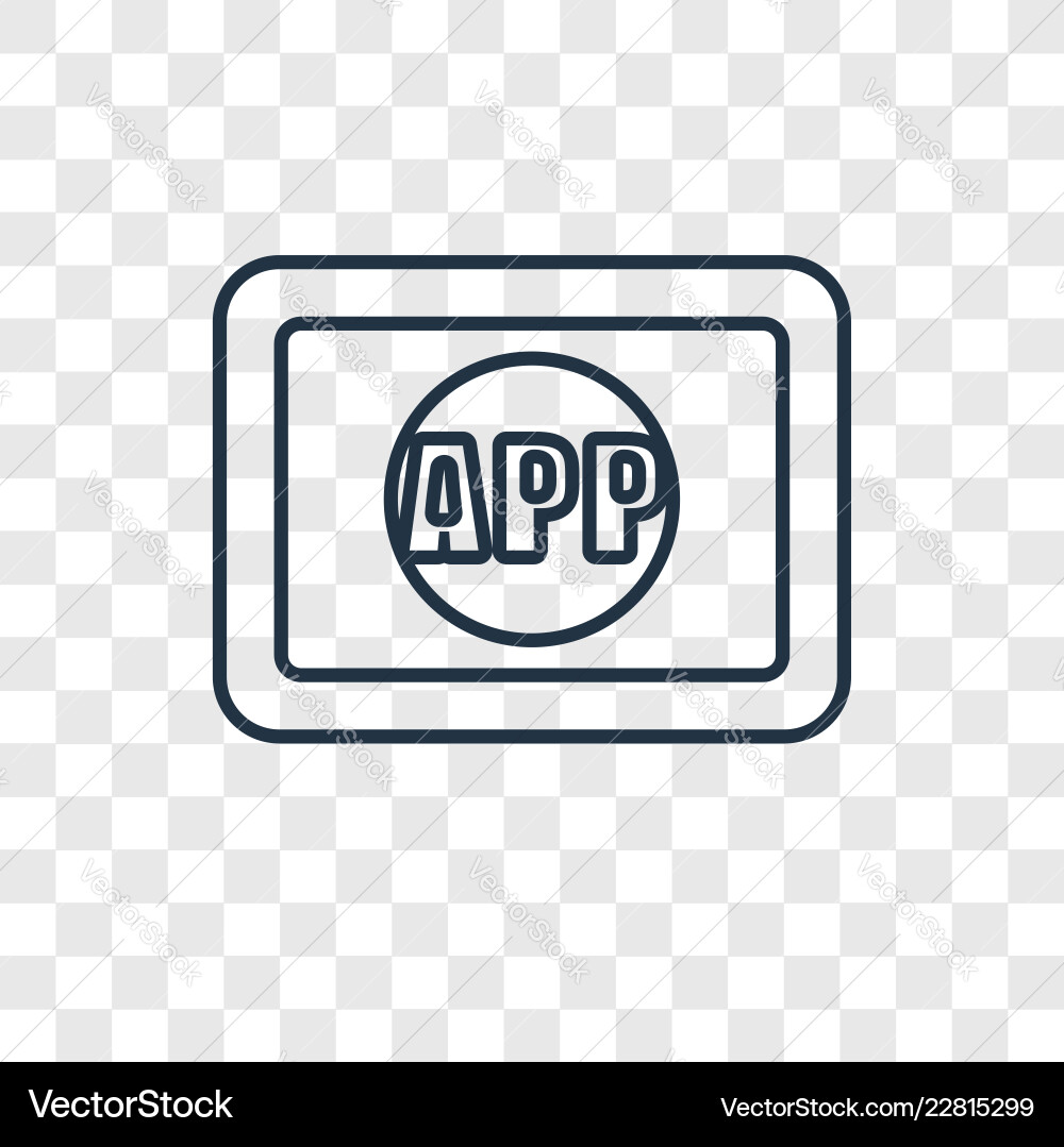 App concept linear icon isolated on transparent Vector Image