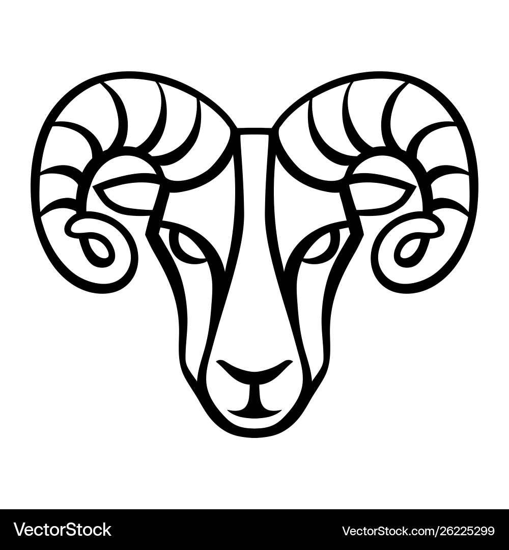 Aries Zodiac Ram Symbol Vector Image