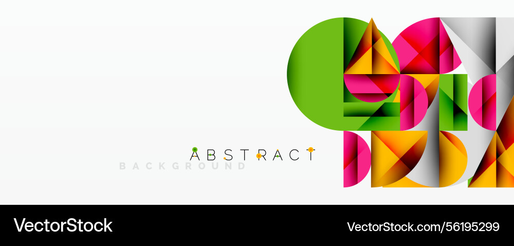 Bright geometric shapes overlap creating dynamic Bright geometric shapes overlap creating dynamic Vector Image