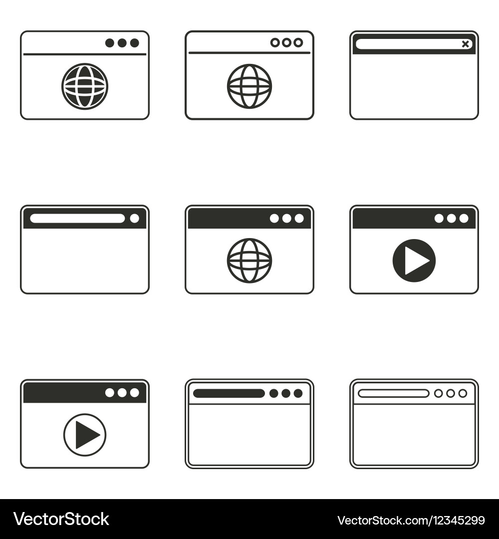 Browser icon set vector image