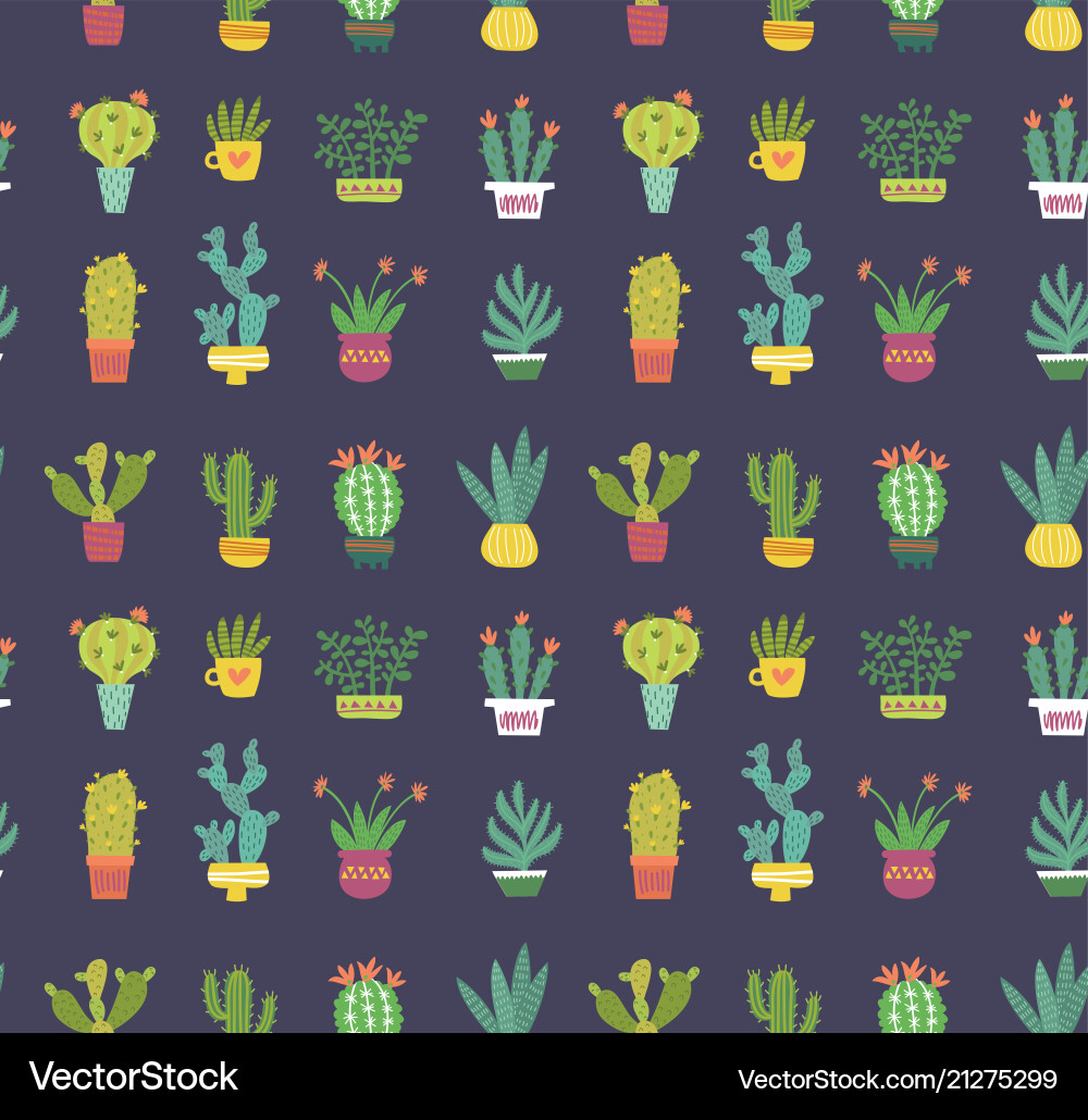 Cactus pattern vector image