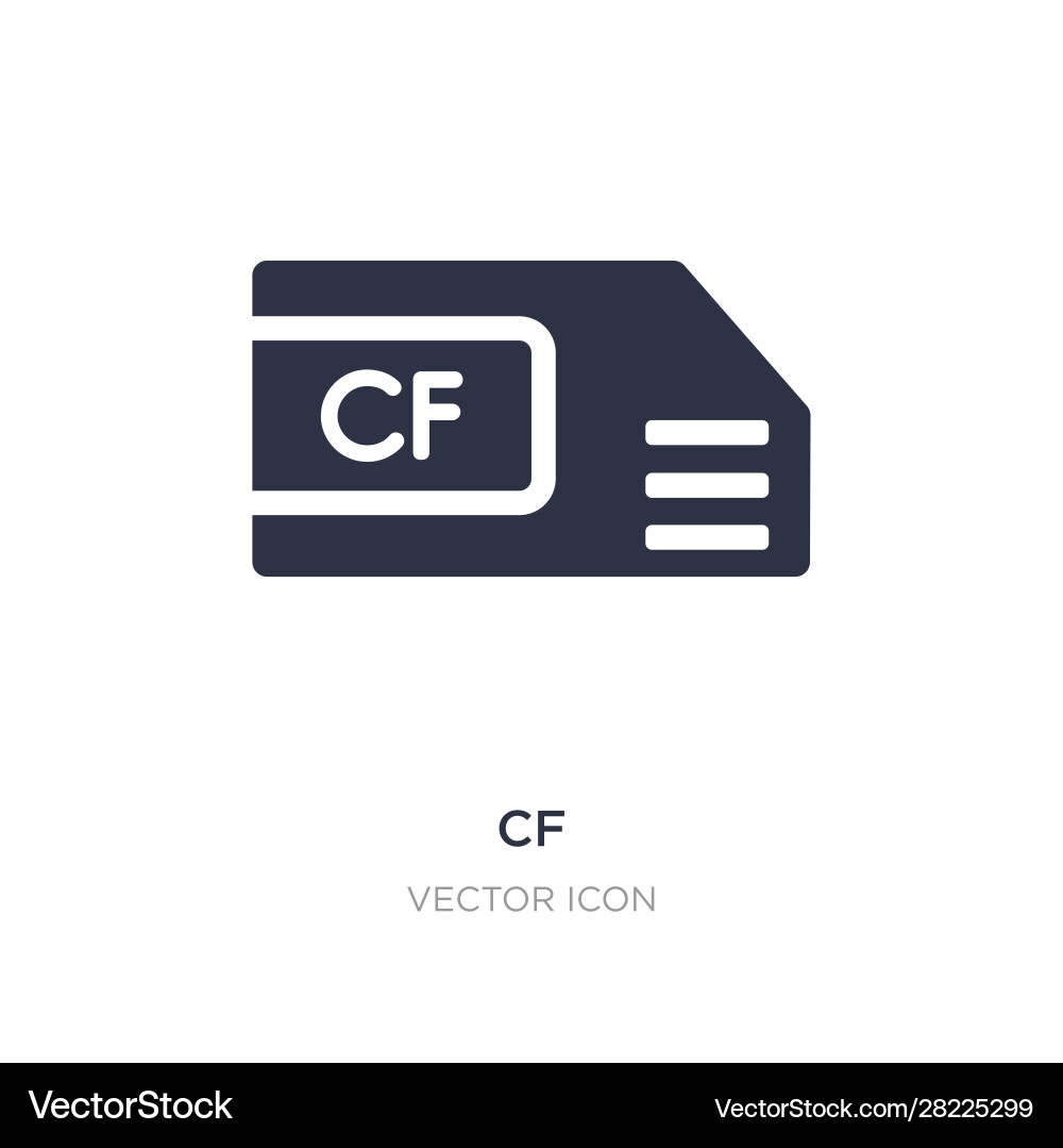 Cf icon on white background simple element from Cf icon on white background simple element from Vector Image