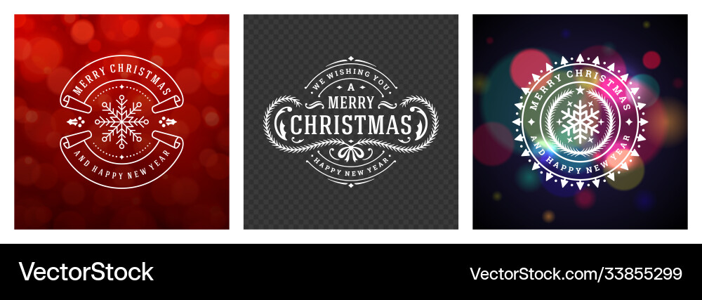 Christmas photo overlays vintage typographic vector image