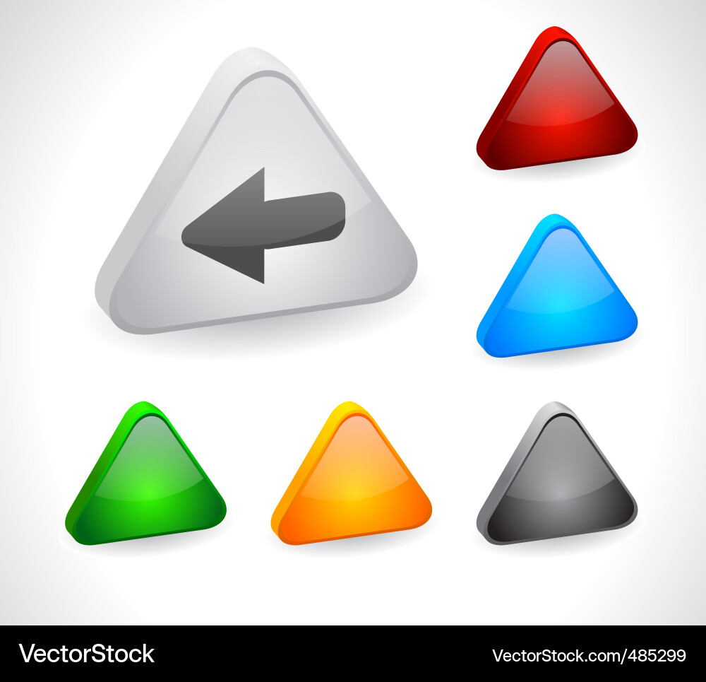 Color 3d buttons for web Vector Image