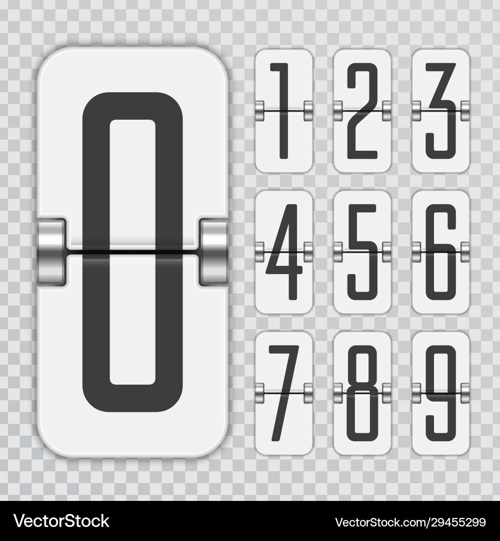 Countdown numbers flip counter Countdown numbers flip counter Vector Image