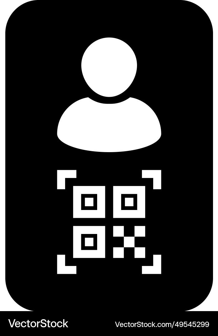 Digital id icon avatar with qr code Digital id icon avatar with qr code Vector Image