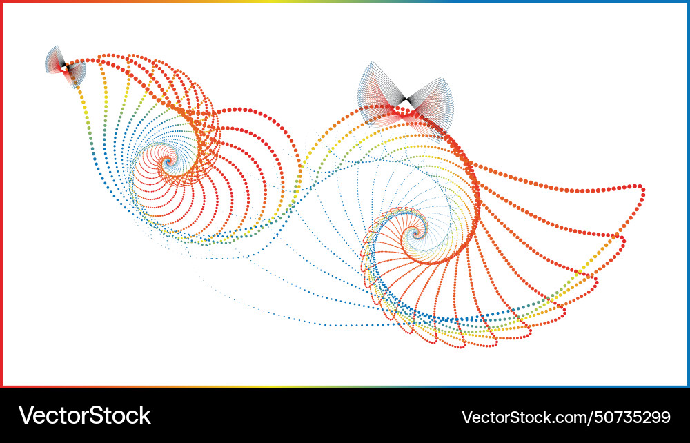 Dotted spiral vortex bird Royalty Free Vector Image