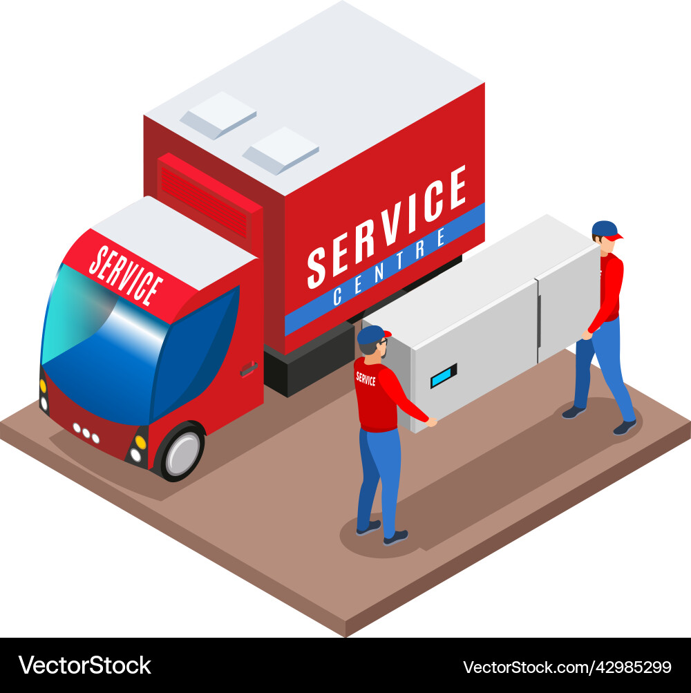 Fridge service delivery composition Fridge service delivery composition vector image