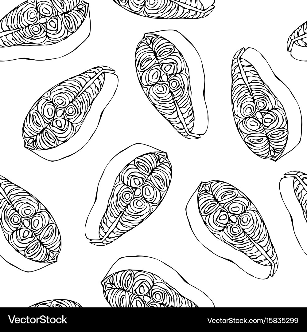 Image seamless pattern with salmon filet Vector Image