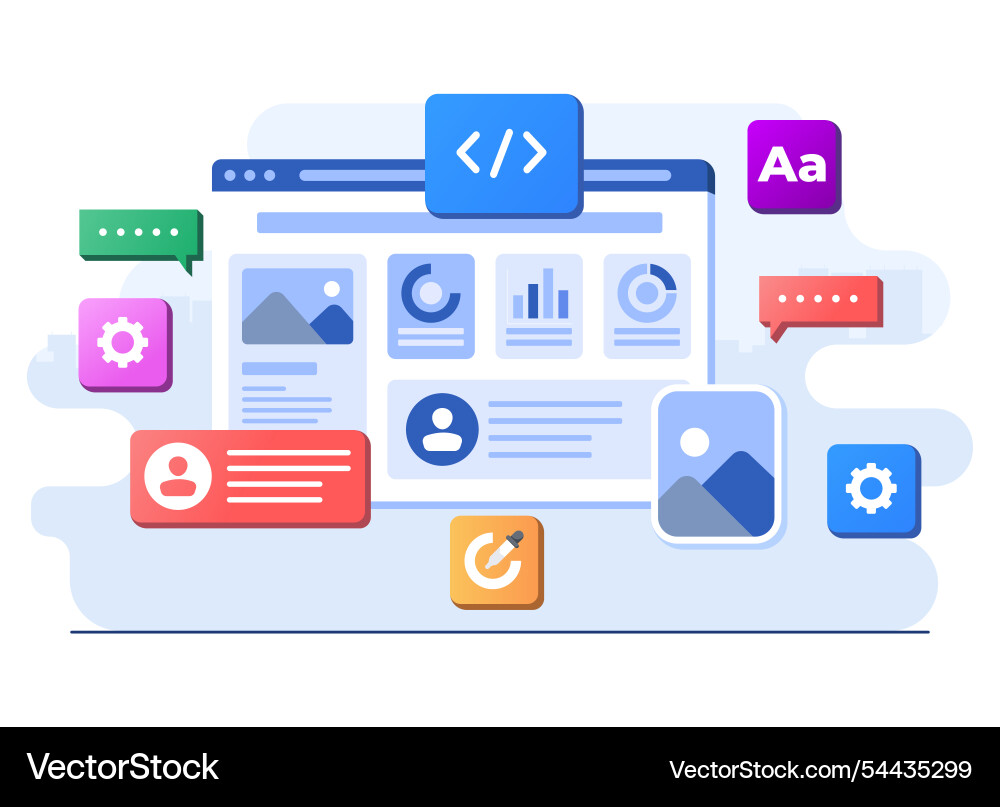 Interface elements and browser windows Interface elements and browser windows vector image