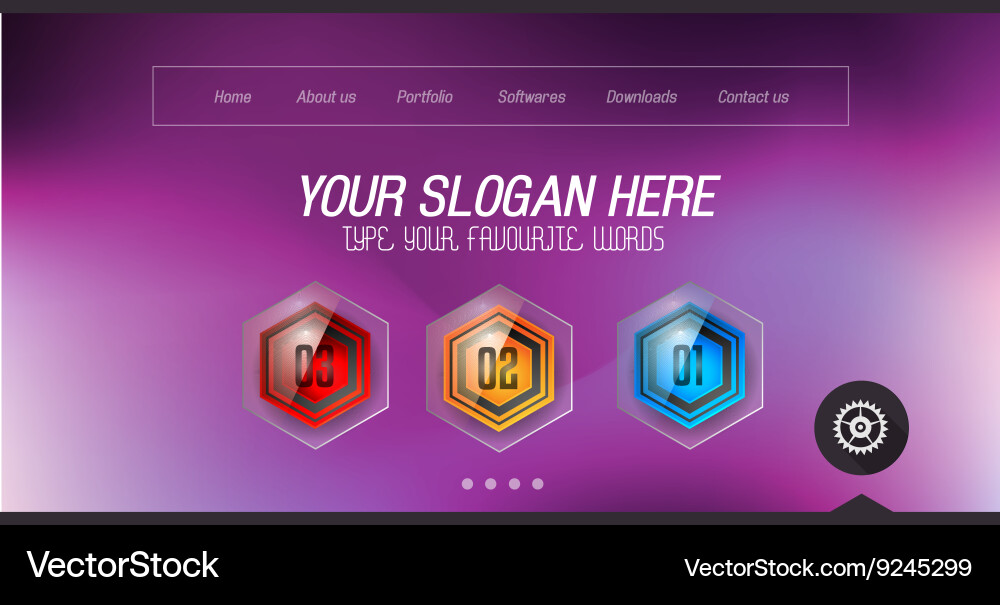 Minimal website home page design with slider vector image