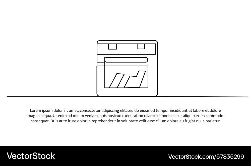 One line of oven abstract minimal continuous One line of oven abstract minimal continuous Vector Image