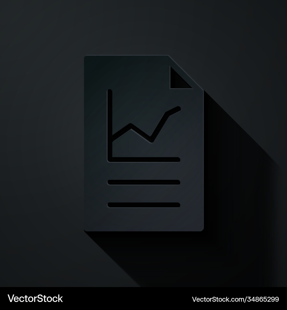 Paper cut document with graph chart icon isolated Paper cut document with graph chart icon isolated vector image