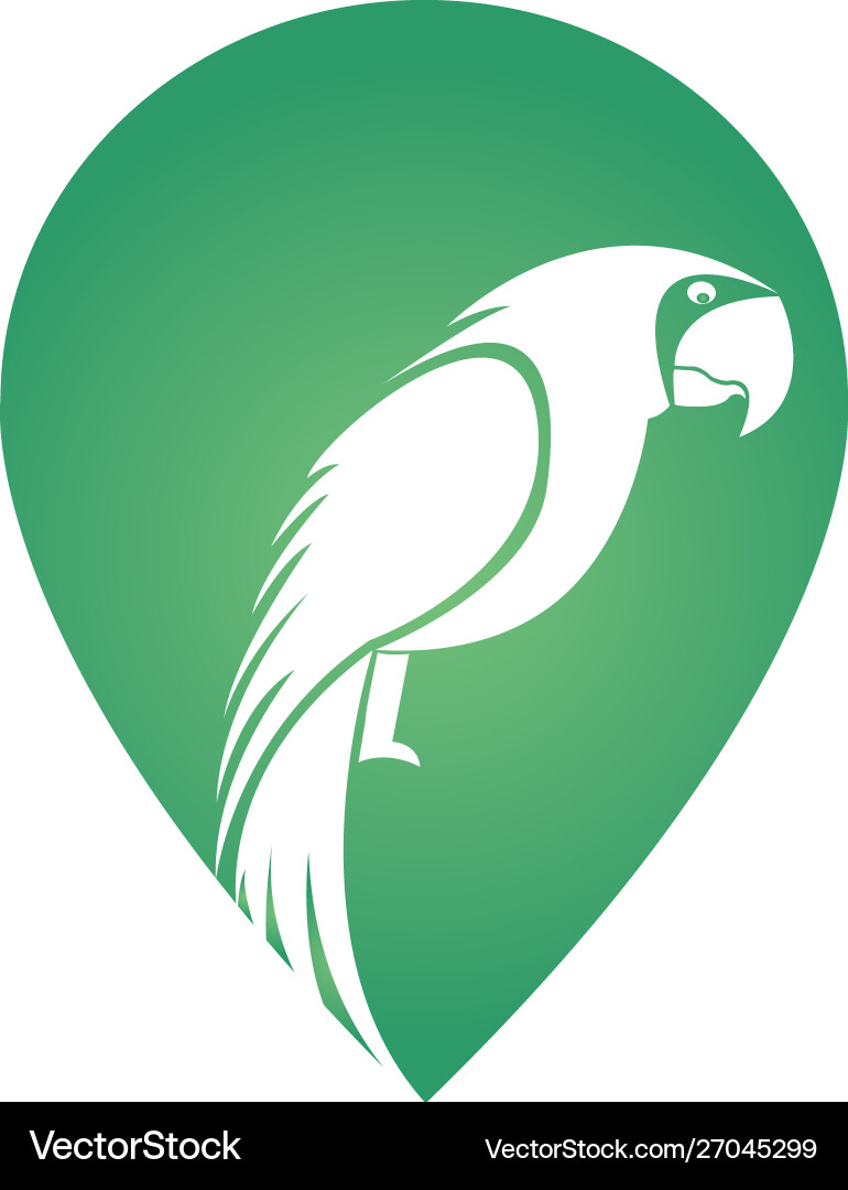 Parrot and map pointer logo design Vector Image