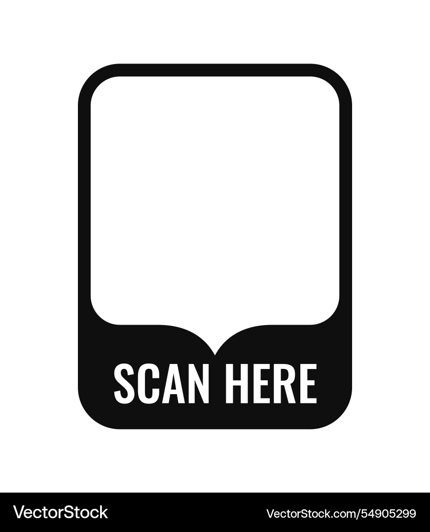 Qr-Coderahmen mit Scan hier Vektorbild