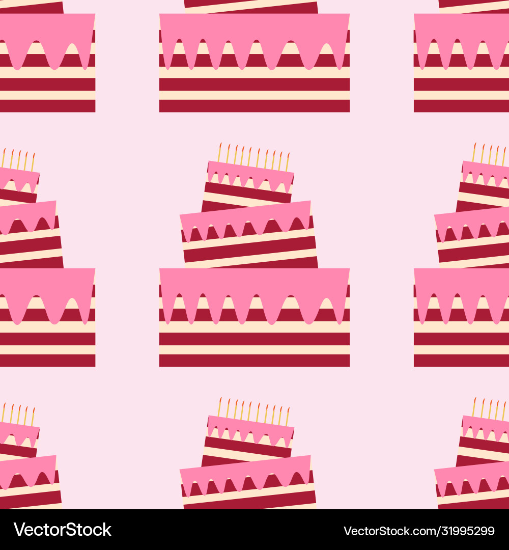 Seamless pattern background with cake template Seamless pattern background with cake template Vector Image