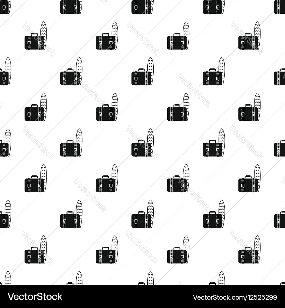Surfboard and suitcase pattern simple style Vector Image
