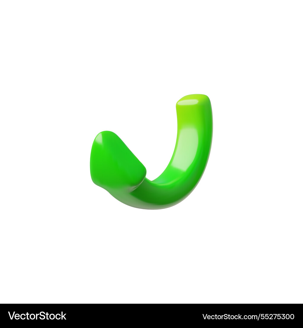 3d of curved arrow pointing up 3d of curved arrow pointing up vector image