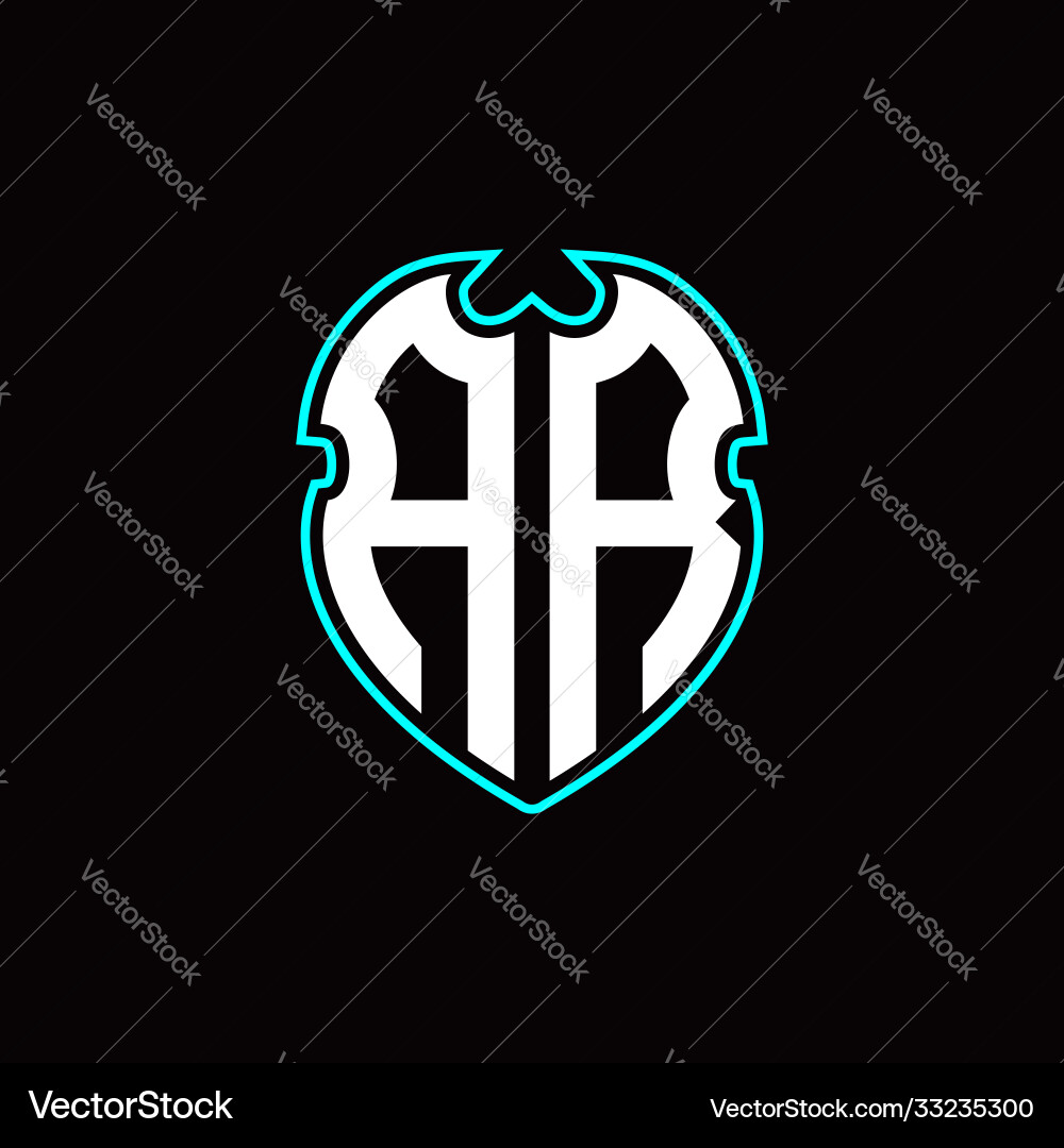 A r initial logo design with shield shape A r initial logo design with shield shape Vector Image