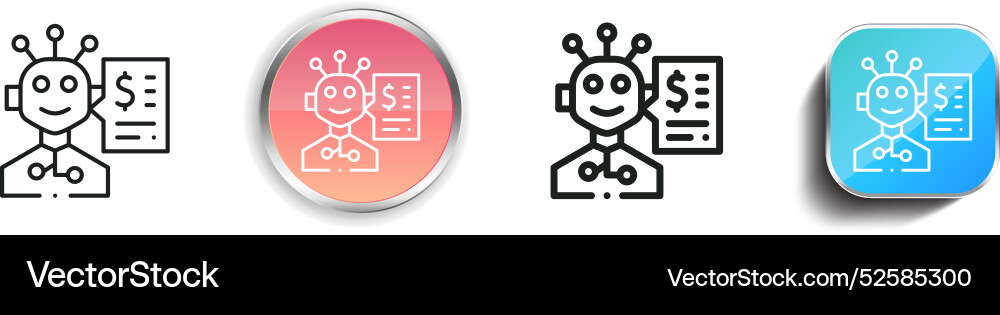 Chatbot icon thin linear regular and button style Chatbot icon thin linear regular and button style vector image