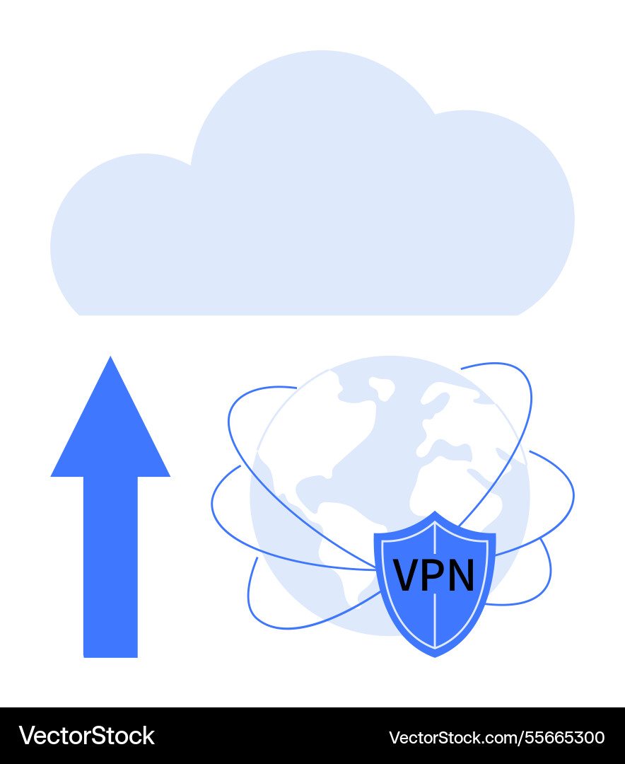 Cloud-Upload mit sicherer vpn Netzwerkverschlüsselung Cloud-Upload mit sicherer vpn Netzwerkverschlüsselung vektorbild