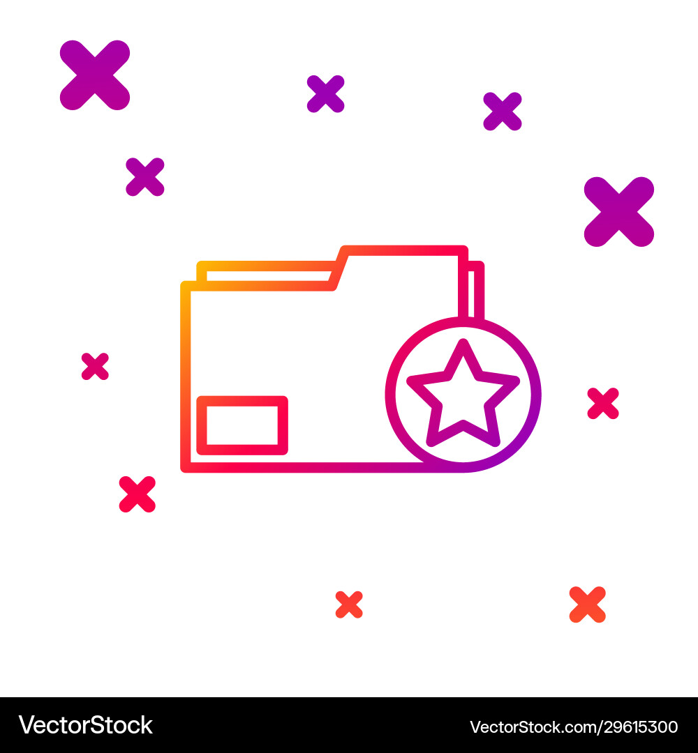 Color line document folder with star icon isolated Color line document folder with star icon isolated Vector Image
