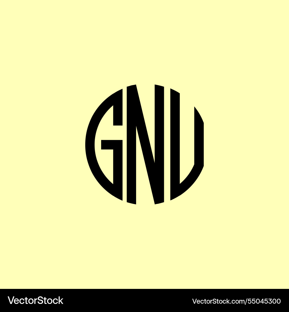 Creative rounded initial letters gnu logo Vector Image