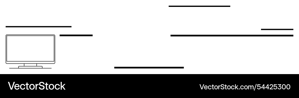 Desktop monitor with horizontal lines Desktop monitor with horizontal lines Vector Image