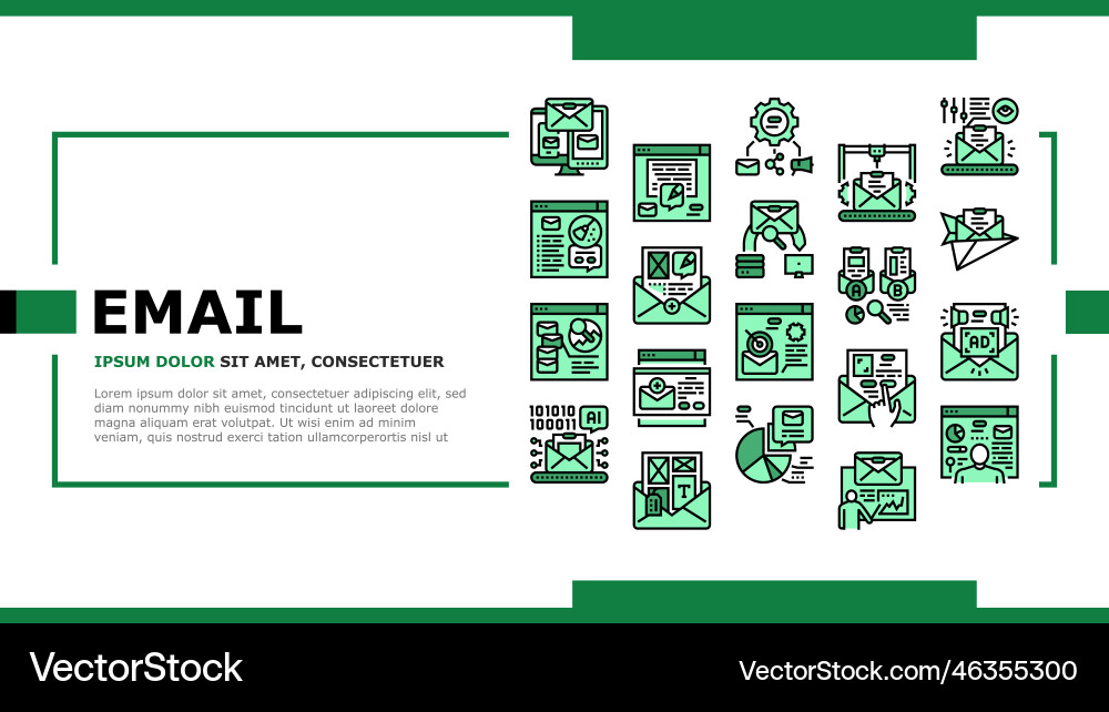 Email marketing internet web landing header vector image