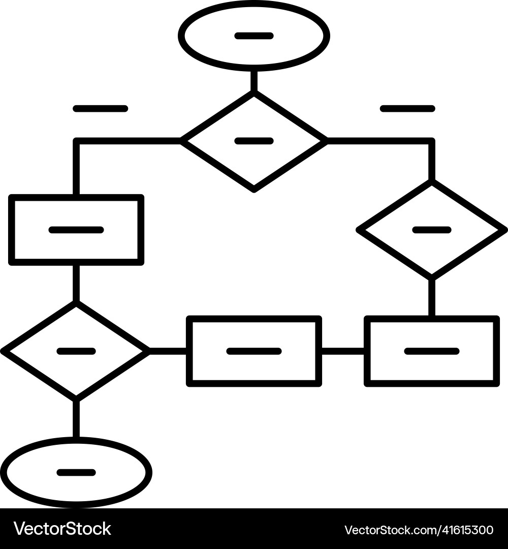Flow chart line icon Vector Image