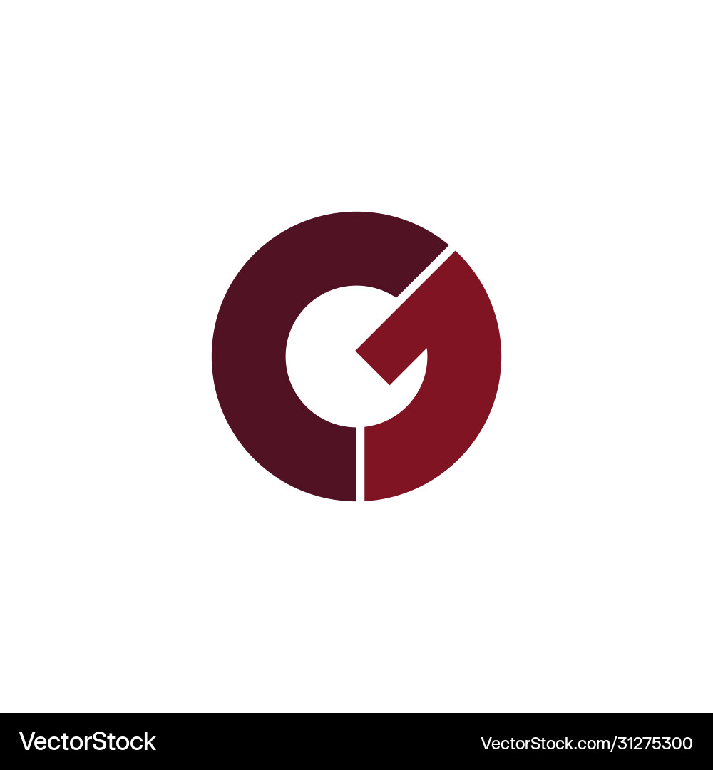 GC Initial Logo Template - Circle Monogram vector image