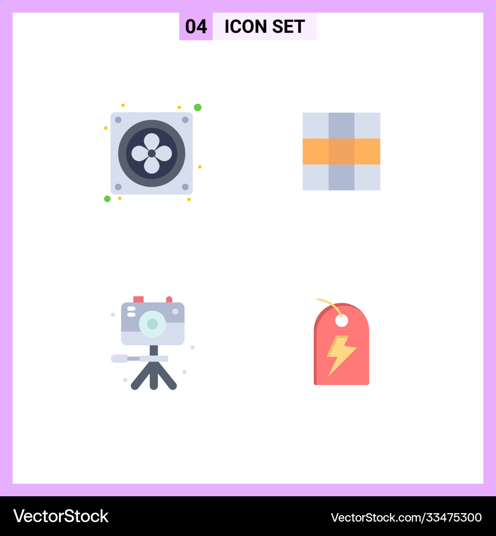 Group 4 modern flat icons set for computer Vector Image