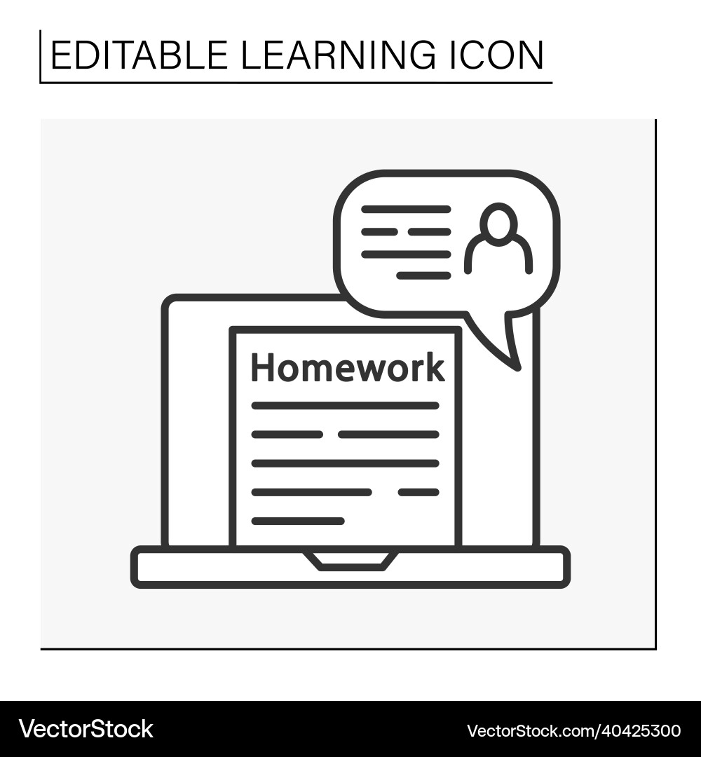 Homework line icon Vector Image