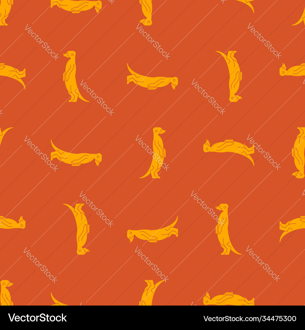 Meerkat pattern seamless small mongoose Vector Image