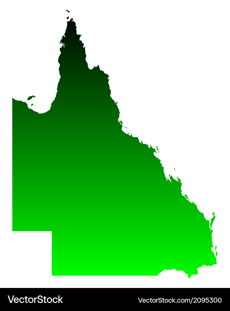 Queensland Map - State Outline Vector Image