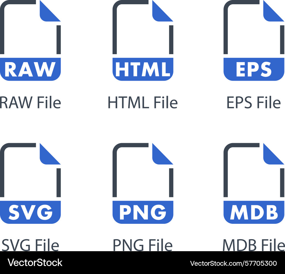 Raw html eps svg png mdb file icon vector image