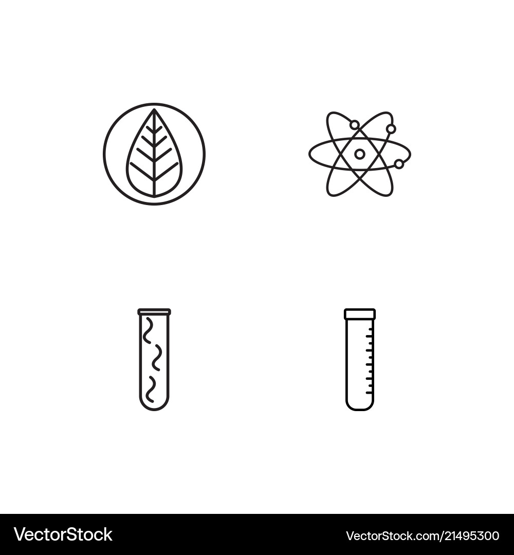 Science linear icons set simple outline Vector Image