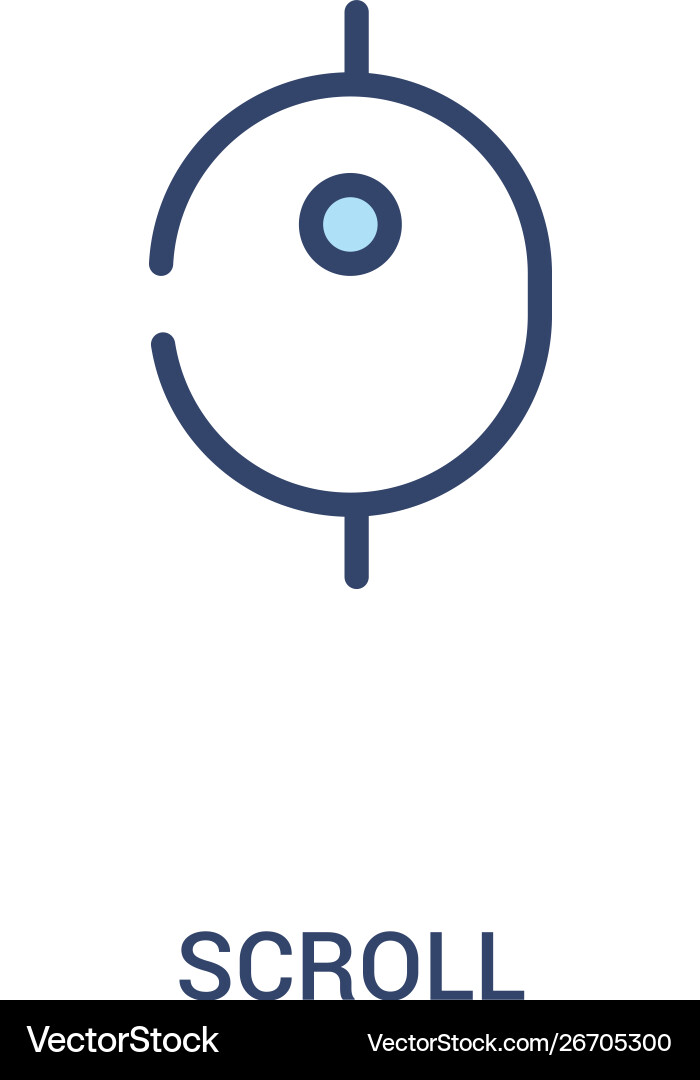 Scroll concept 2 colored icon simple line element Scroll concept 2 colored icon simple line element vector image