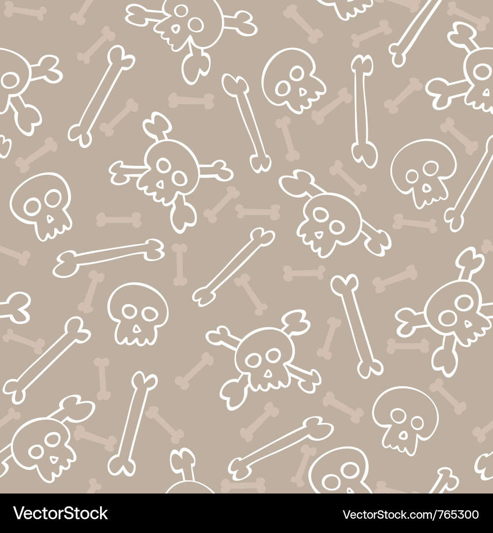 Skull Seamless Pattern Vector Image