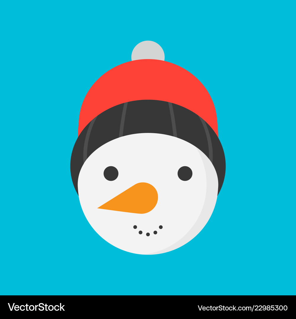 Snowman icon in flat design for use as material Vector Image