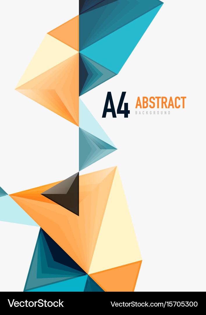 Triangular low poly a4 size geometric vector image