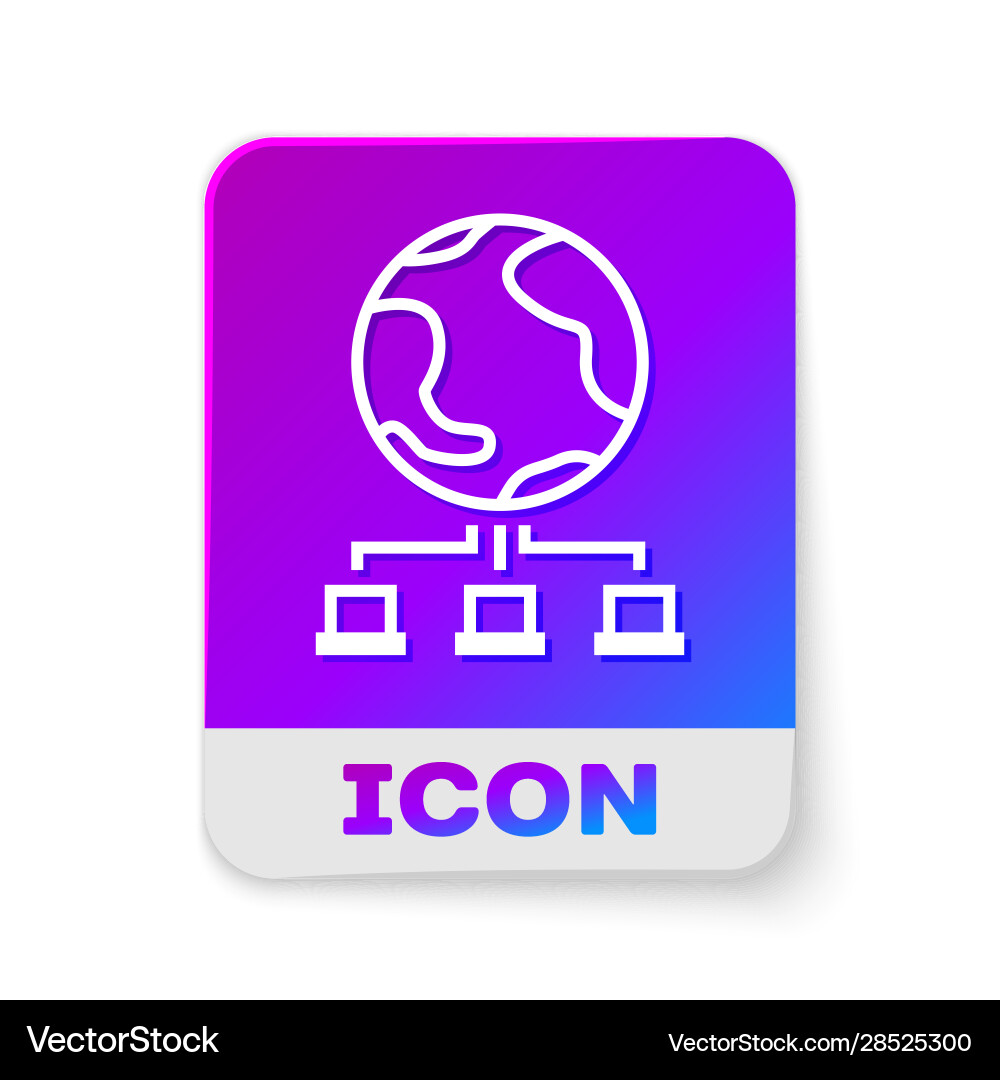 White line computer network icon isolated on White line computer network icon isolated on Vector Image