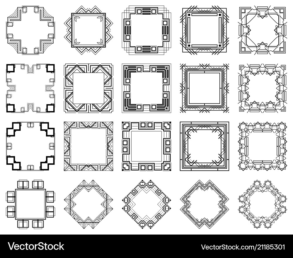 Art deco frames set Art deco frames set vector image