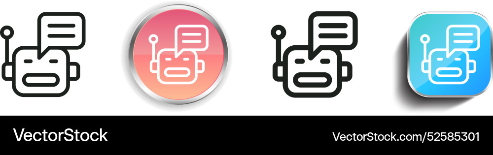 Chatbot icon thin linear regular and button style vector image